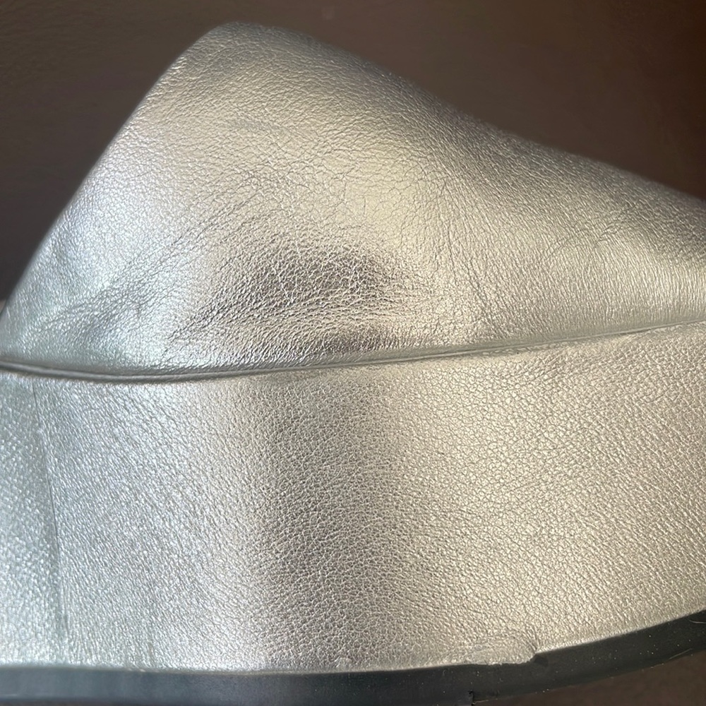 Metallic Slide Platform Sandals, Marc Fisher, 5m - image 6